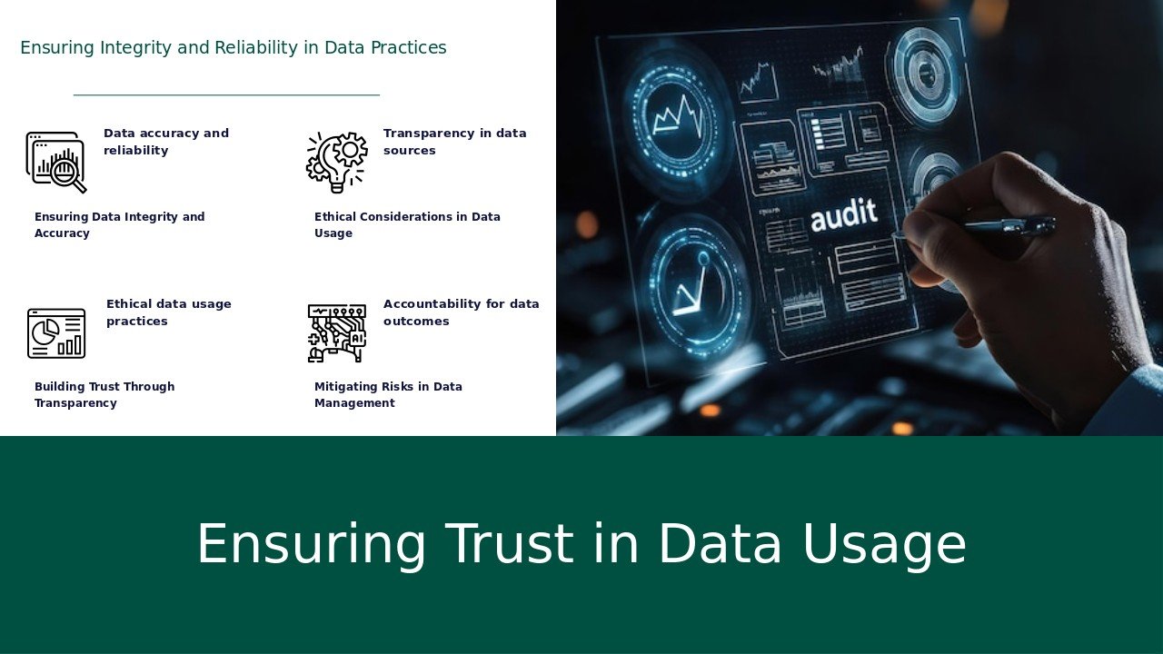 Professional PowerPoint template focusing on trustworthiness in data utilization for ethical decision analysis and effective presentations