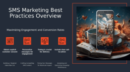 SMS marketing best practices PowerPoint template for a professional presentation with engaging SMS marketing templates and effective mobile user experience PPT slides.