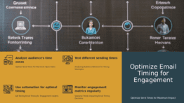 PowerPoint template for timing emails for better engagement, featuring professional presentation slides for email campaign analysis.