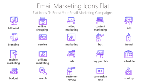 Email Marketing Icons Flat - Flat Icons To Boost Your Email Marketing Campaigns.