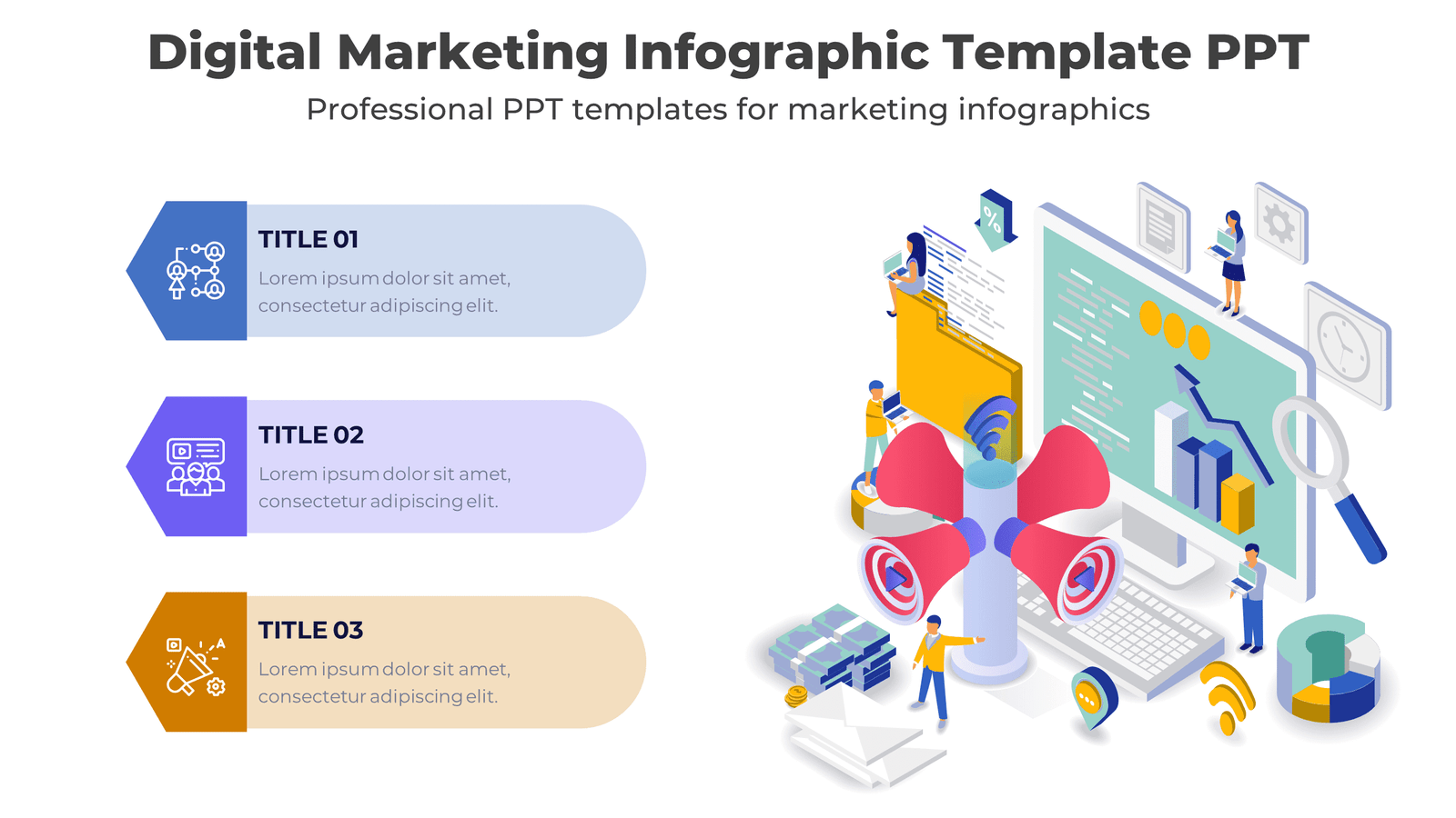 Digital Marketing Infographic Template PPT - Professional PPT templates for marketing infographics. Learn how to earn with affiliate marketing.