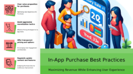 PowerPoint template for In-App Purchases Best Practices featuring professional presentation tips and monetization model designs