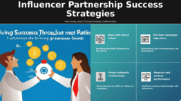 PowerPoint template showing best practices for influencer partnership, ideal for professional presentations on social media strategy.