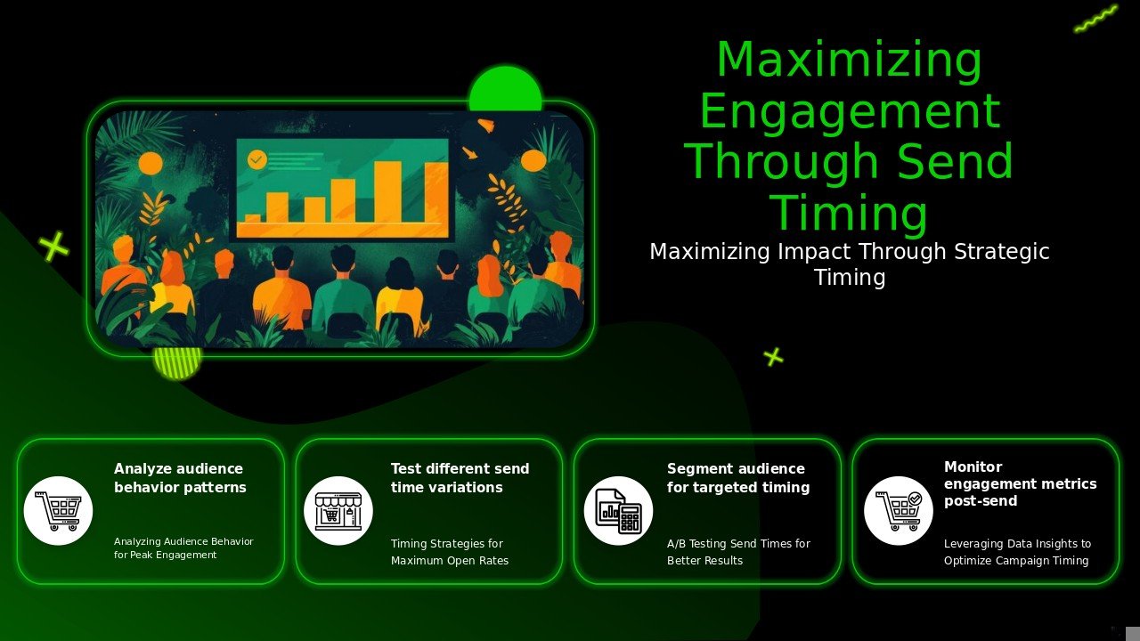 PowerPoint template for optimizing send times for engagement in email campaigns with professional presentation ppt slides.