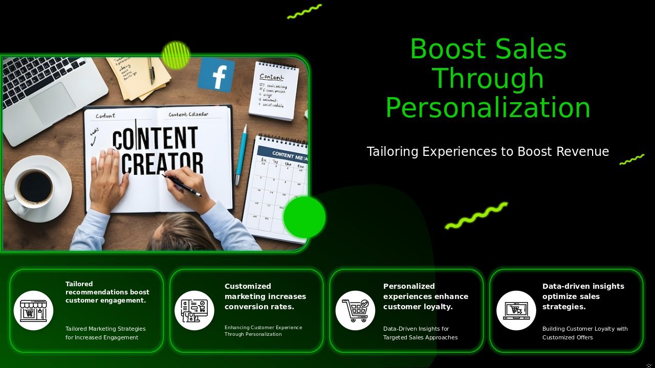 Professional PowerPoint template for personalization for higher sales featuring effective e-commerce templates and conversion strategies.