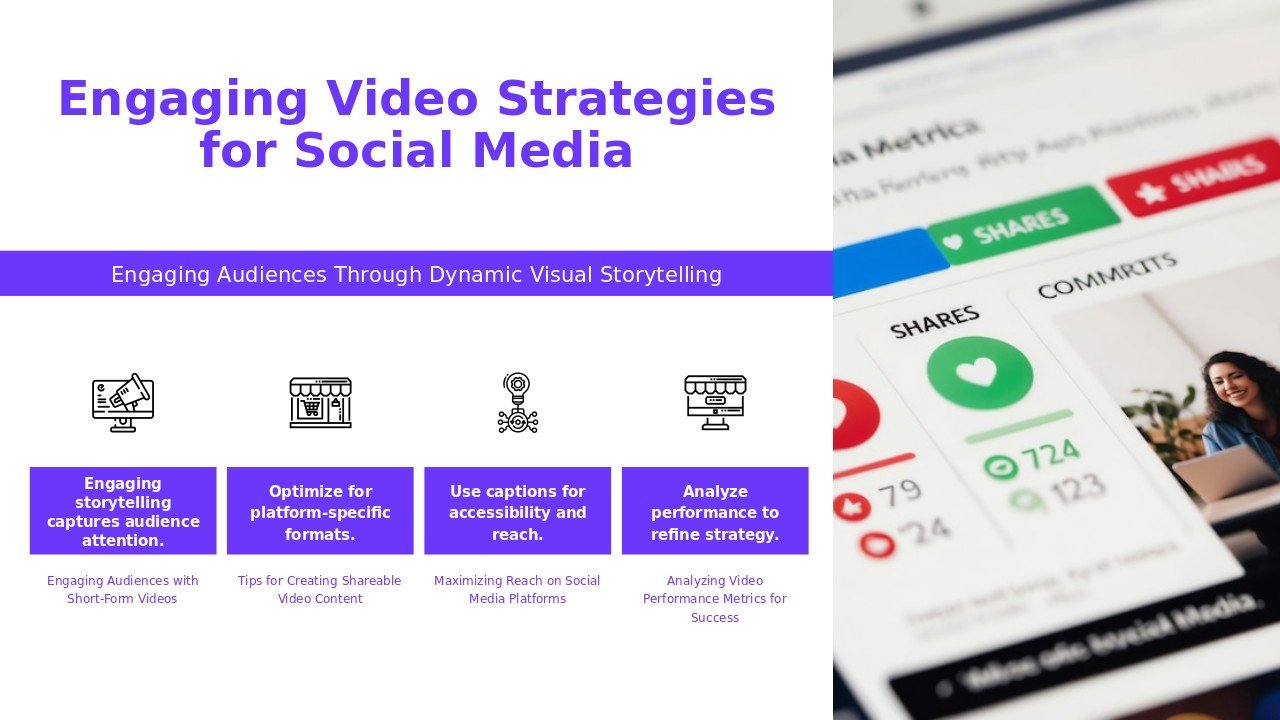 Professional PowerPoint template for creating video content for social media, ideal for effective video marketing presentations.