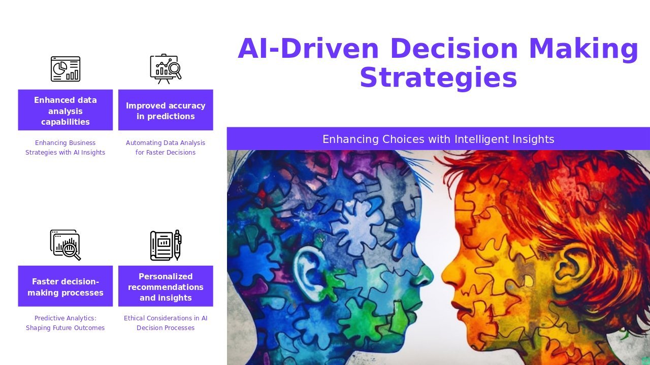 Professional PowerPoint template for AI-Driven Decision Making, featuring AI analytics presentation slides and business intelligence designs.