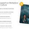 PowerPoint template for promoting a supportive work environment with professional presentation slides for employee engagement and collaboration.