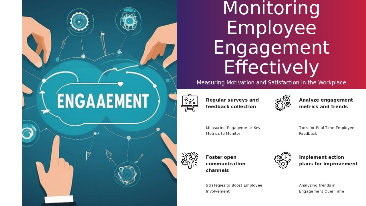 PowerPoint template for tracking employee engagement levels with analytics presentation slides and professional layout for effective communication