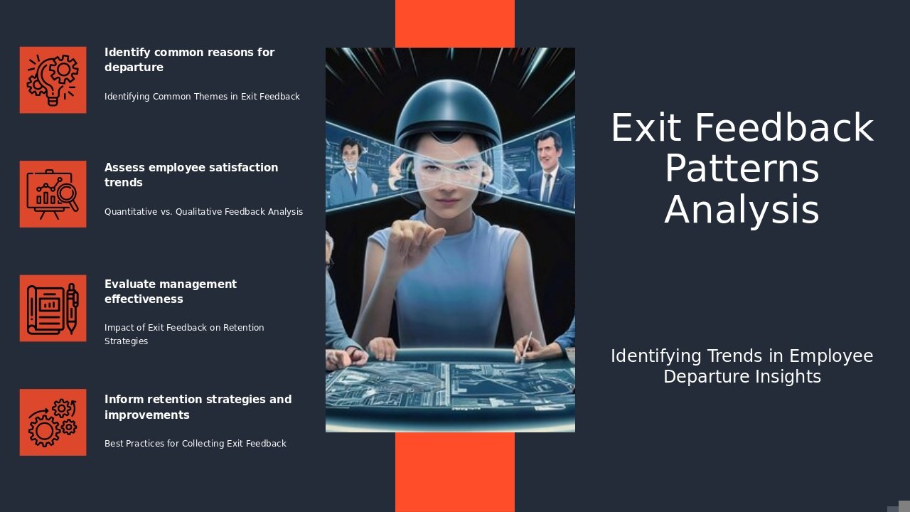 PowerPoint template for analyzing exit feedback patterns with professional ppt slides for employee feedback analysis templates