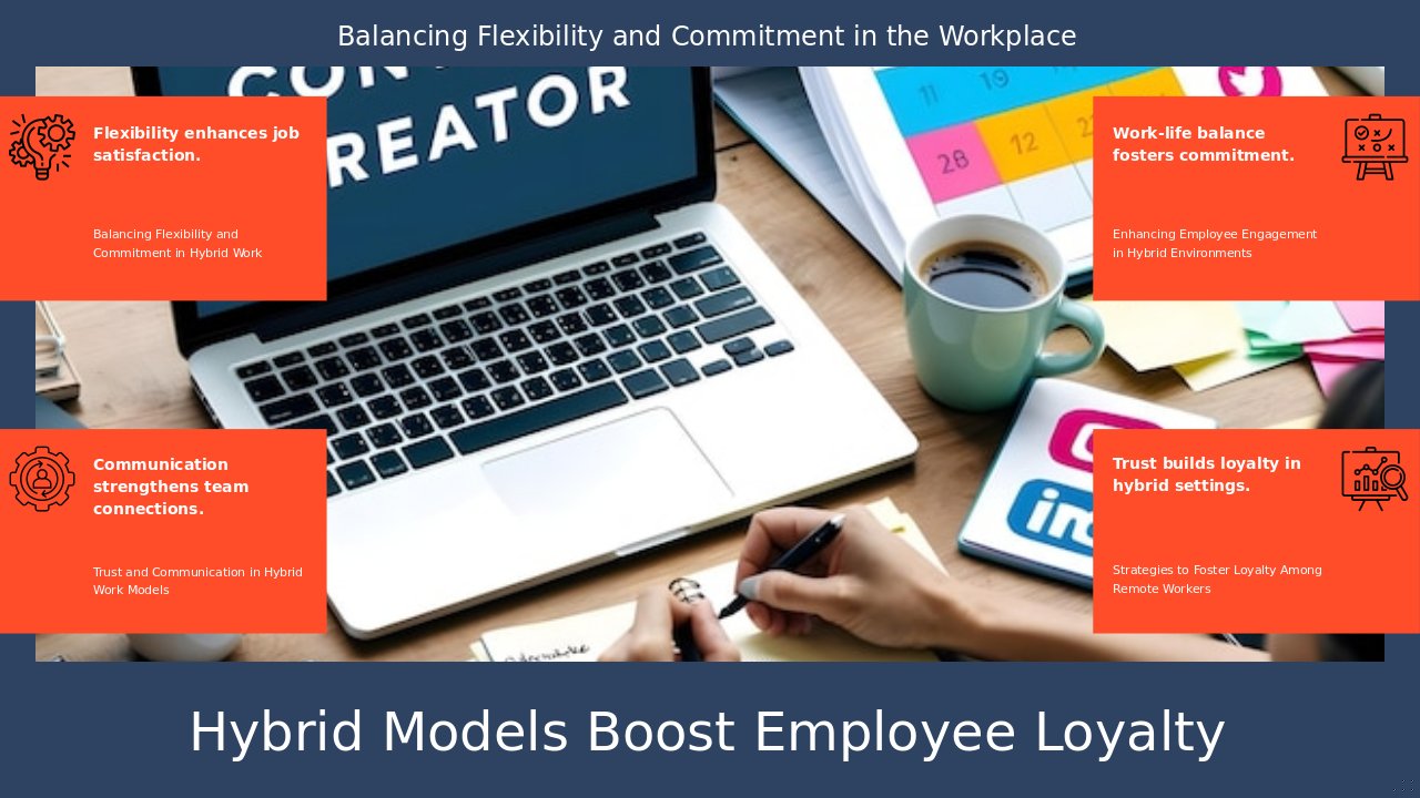 PowerPoint template for hybrid models and employee loyalty with professional slides for effective employee retention strategies