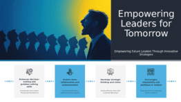 Leadership Training Initiatives PowerPoint template for a professional presentation with impactful leadership training PowerPoint slides.