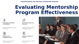 PowerPoint template for measuring mentorship program success with professional presentation tips and employee retention presentation slides.