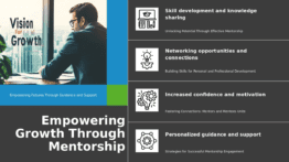 PowerPoint template for mentorship programs for growth, featuring professional presentation slides for employee retention and career development