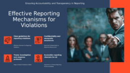 PowerPoint template for Reporting Mechanisms for Violations, ideal for professional presentations and compliance audit templates.