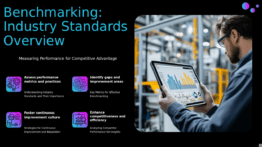 PowerPoint template for benchmarking against industry standards with professional presentation design and performance tracking ppt slides.