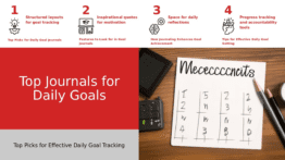PowerPoint template for professional presentations on the best journals for daily goals and effective goal tracking slides