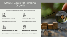 SMART Goals for Personal Development PowerPoint template for effective goal setting in professional presentations and workshops.