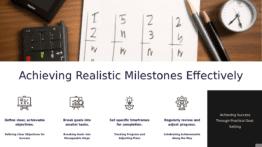 PowerPoint template for setting realistic milestones, ideal for goal setting workshops and overcoming obstacles presentation slides