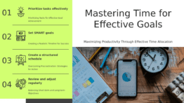 PowerPoint template for Time Management for Goal Setting, featuring effective goal setting slides and motivational techniques PowerPoint slides