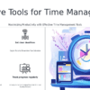 PowerPoint template for tools for time management goals with professional presentation ideas and effective time management slides