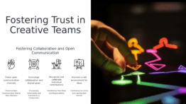 PowerPoint template for Building Trust in Creative Teams with trust building in teams slides for fostering creativity in professional presentations