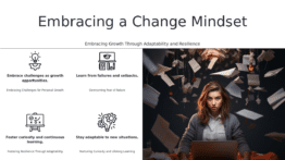 PowerPoint template for cultivating a change mindset in professional presentations and leadership training for innovation.