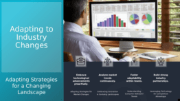 PowerPoint template for Navigating Industry Shifts, featuring professional presentation slides on market disruption strategies and innovation leadership