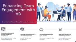 PowerPoint template showcasing Virtual Reality in Team Engagement, ideal for professional presentations and innovative strategies.