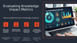 PowerPoint template for Assessing Knowledge Impact Metrics in a professional presentation to evaluate knowledge asset value.