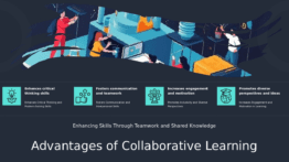 PowerPoint template showcasing benefits of collaborative learning, ideal for effective knowledge sharing and professional presentations.