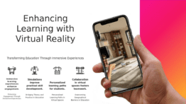 PowerPoint template for Virtual Reality in Learning Environments, ideal for professional presentations and interactive learning.