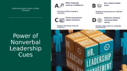 PowerPoint template for Nonverbal Cues in Leadership to improve communication in professional presentations and training sessions.