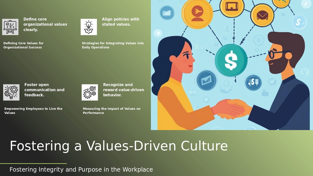 PowerPoint template for building a values-based culture, includes leadership alignment slides and values-driven leadership templates