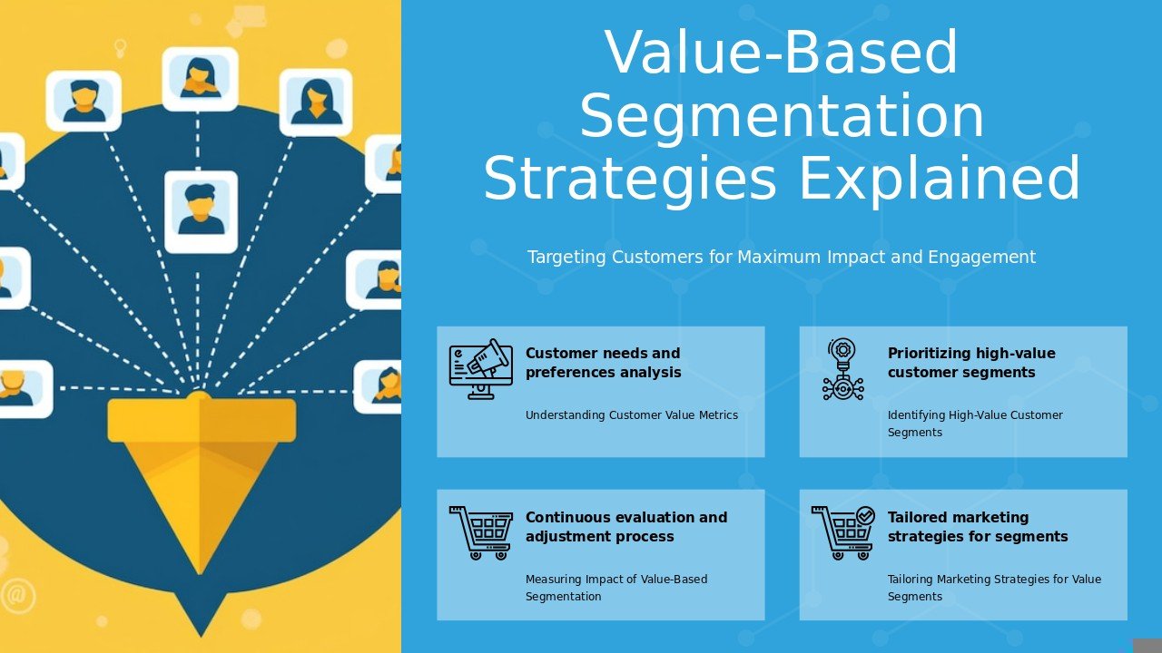 PowerPoint template featuring value-based segmentation tactics for a professional presentation on market segmentation strategies.