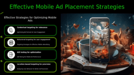 Professional PowerPoint template for mobile ad placement techniques with effective mobile ad strategies and mobile marketing presentation slides.