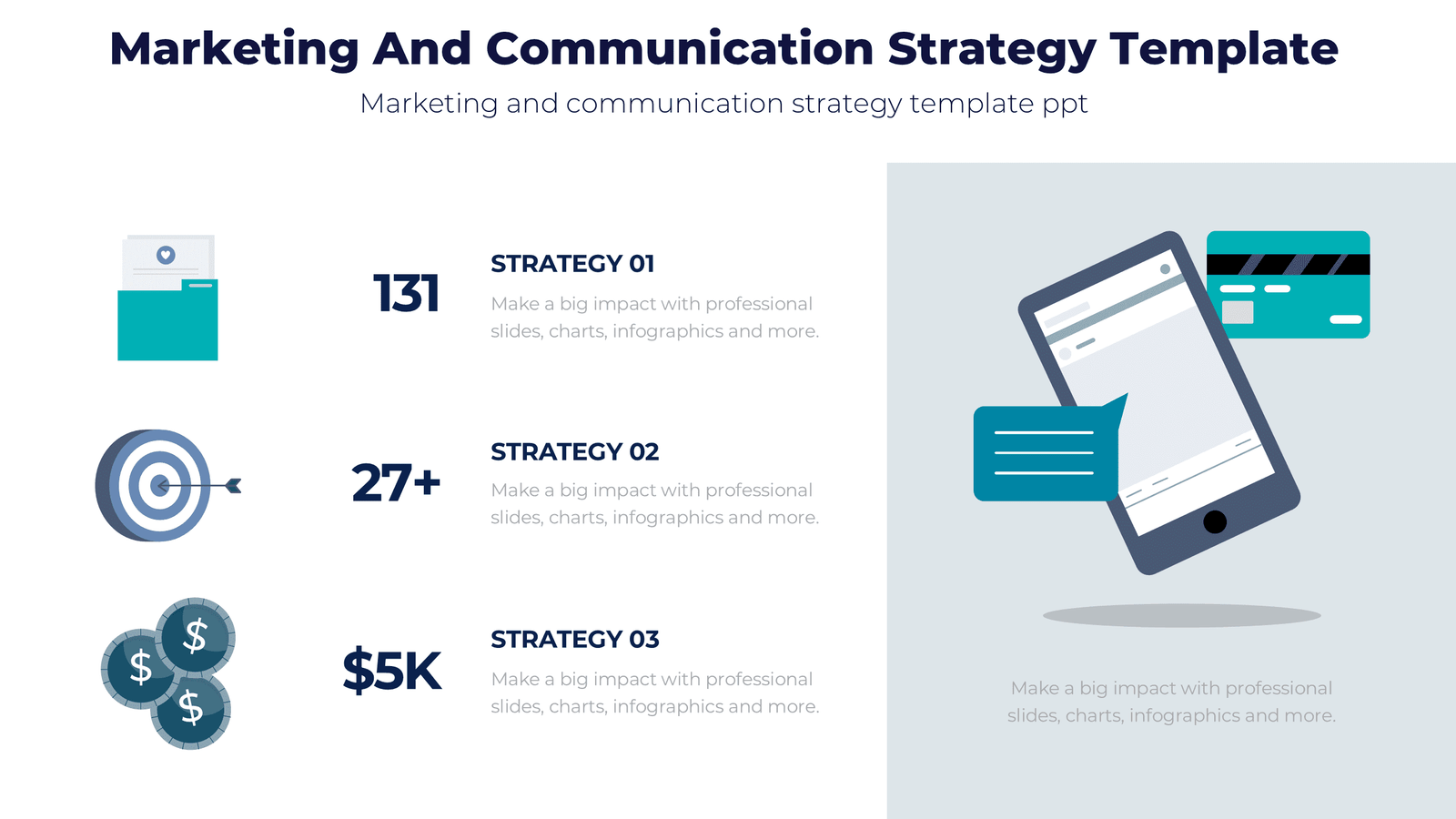 Marketing and communication strategy template for marketing strategy