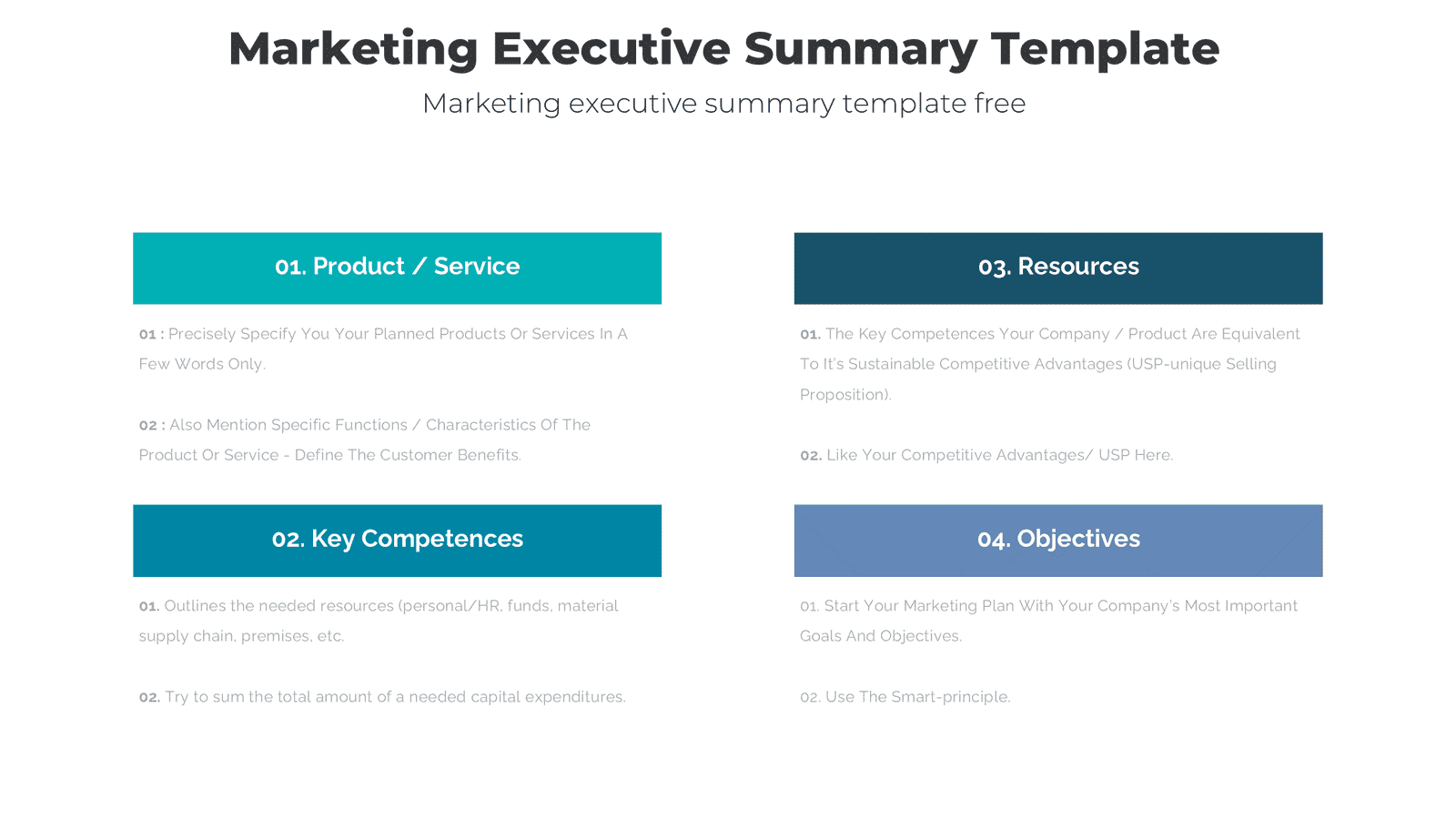 Marketing executive summary template for marketing strategy