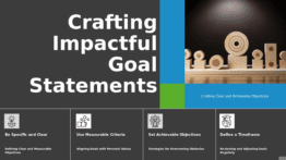 PowerPoint template for writing effective goal statements in professional presentations with actionable goal setting slides