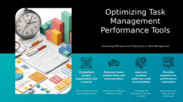 PowerPoint template for Task Management Performance Tools, featuring professional presentation slides for business productivity analysis.
