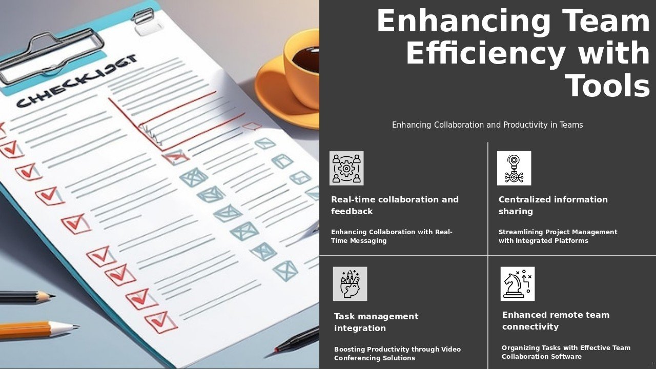 Professional PowerPoint template showcasing team communication tools for efficiency and cross-functional collaboration slides.