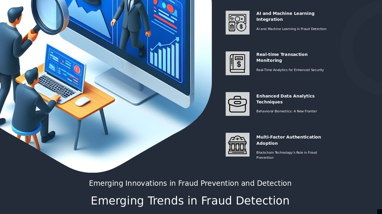 PowerPoint template for fraud detection technology trends with professional presentation slides for effective strategy discussions
