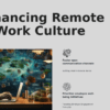 PowerPoint template for remote work culture strategies, featuring employee engagement slides and effective team collaboration techniques