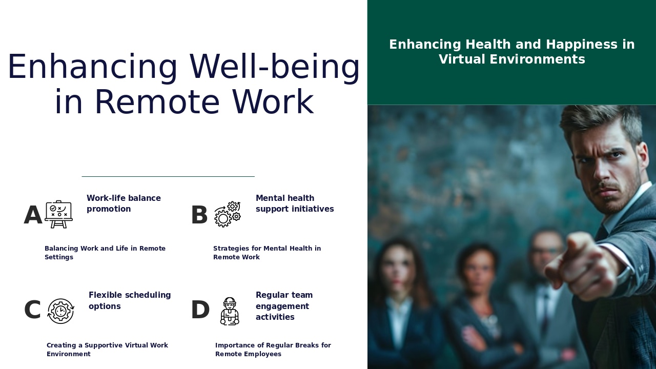 Professional PowerPoint template for Remote Work Employee Well-being, designed for effective organizational culture presentations and team engagement.
