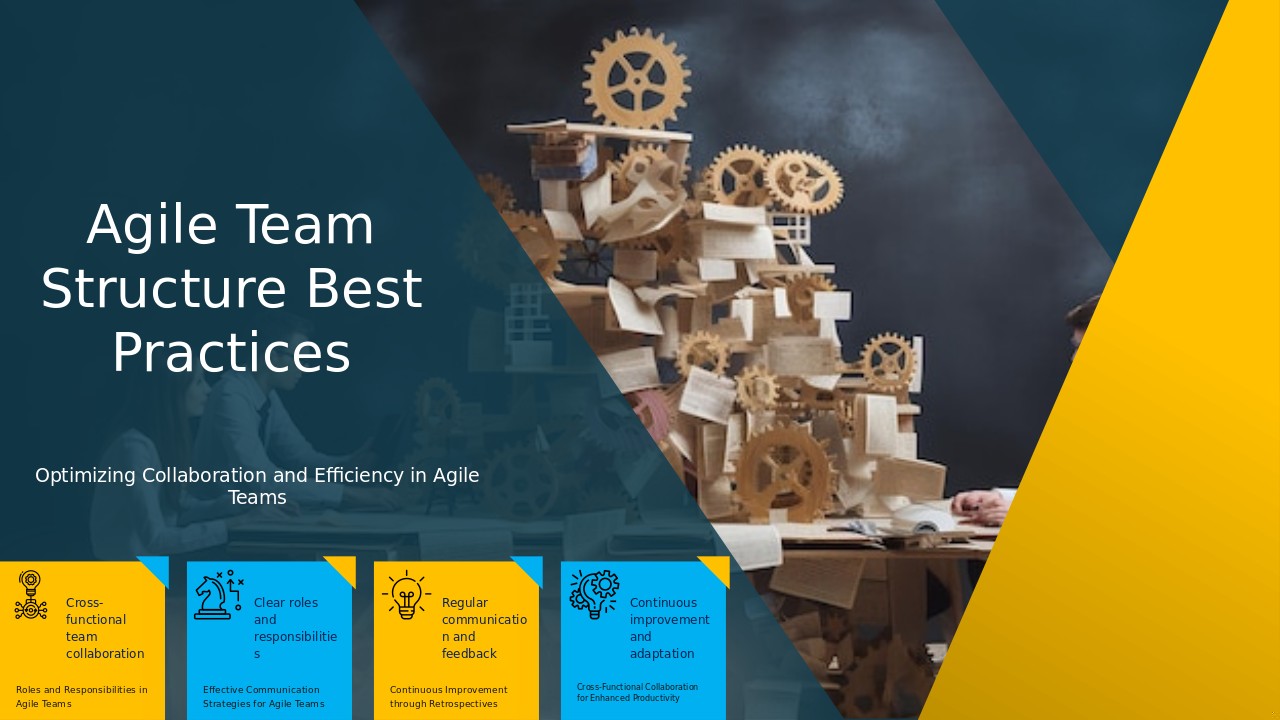 Professional PowerPoint template for Agile Team Structure Best Practices with effective team structure PPT slides and best practices for agile frameworks.