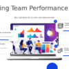 PowerPoint template for measuring team performance metrics in a professional presentation with effective ppt slides.