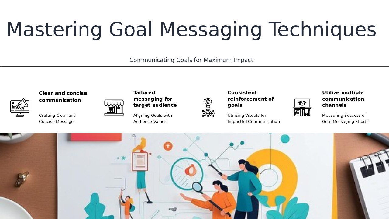 Professional PowerPoint template for Effective Goal Messaging Strategies with collaborative goal setting presentations and effective communication PowerPoint slides.