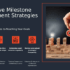 Milestone achievement PowerPoint template for professional presentations with ppt slides focusing on strategic milestone celebration tactics