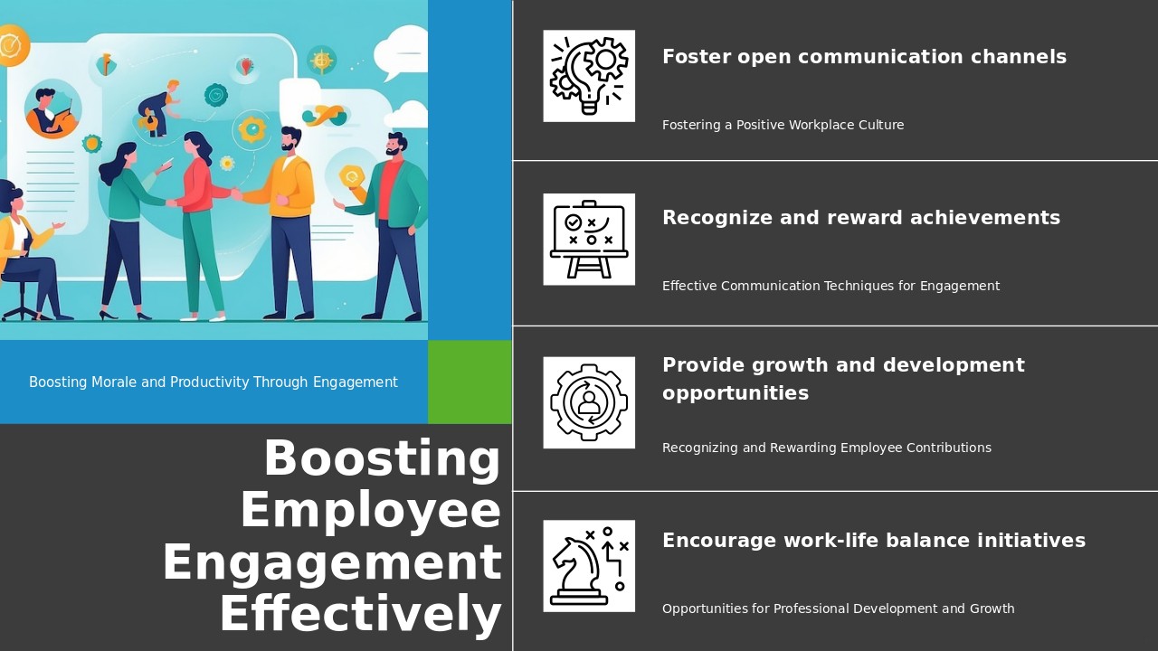 Professional Employee Engagement Strategies PowerPoint template with interactive slides for effective workforce management presentations.