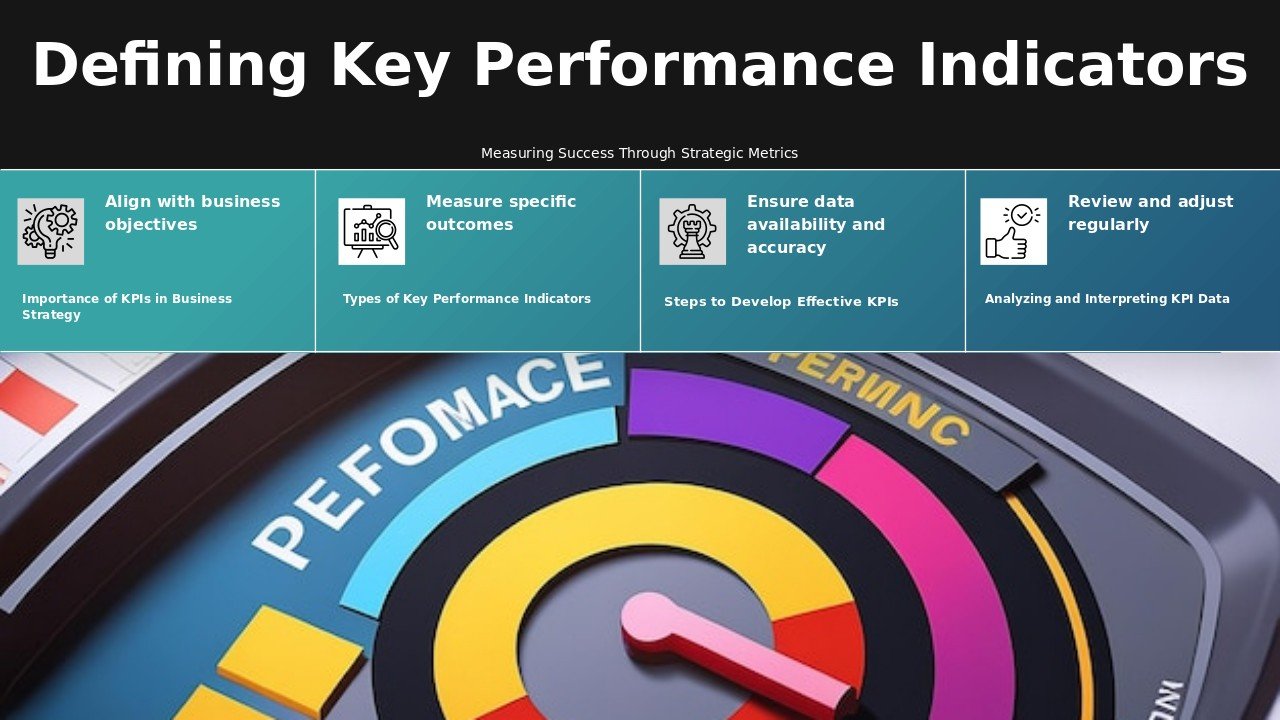 PowerPoint template for defining key performance indicators with professional presentation slides on measuring partnership performance metrics